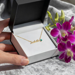 Create your Custom Name with Birthstone necklace
