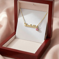 Create your Custom Name with Birthstone necklace