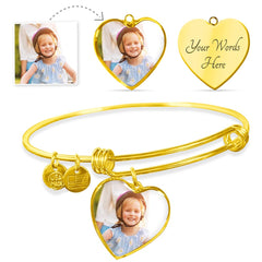 Personalizable  Bangle, Upload Photo and or Engrave to make it Truly Unique!